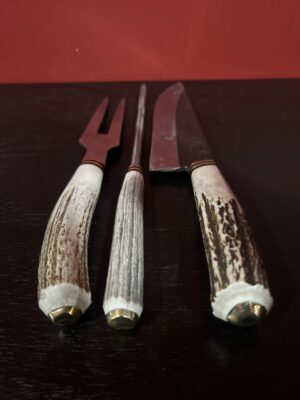 Cuchillo Artesanal Gaucho con Chaira y Tenedor Parrillero