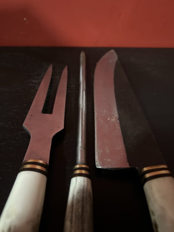 Cuchillo Artesanal Gaucho con Chaira y Tenedor Parrillero