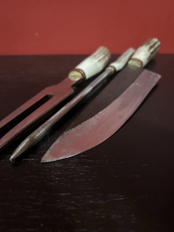 Cuchillo Artesanal Gaucho con Chaira y Tenedor Parrillero