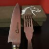 Cuchillo y Tenedor Artesanal – Cacha de Bala Antiaérea