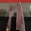 Cuchillo y Tenedor Artesanal – Cacha de Bala Antiaérea