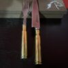 Cuchillo y Tenedor Artesanal – Cacha de Bala Antiaérea
